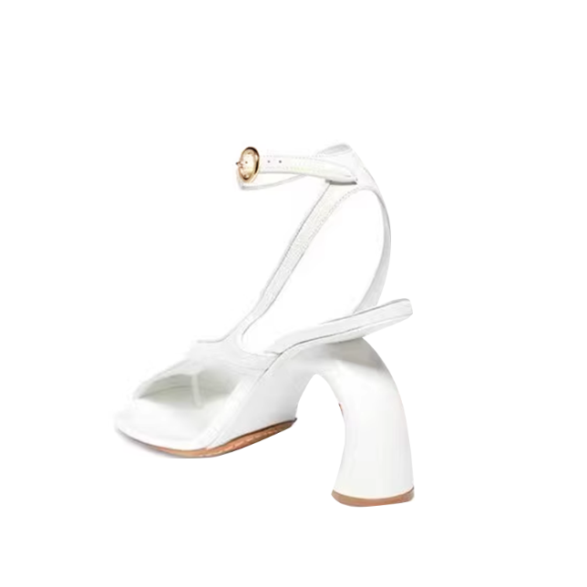 Ankle Strap Curved Heel Sandals