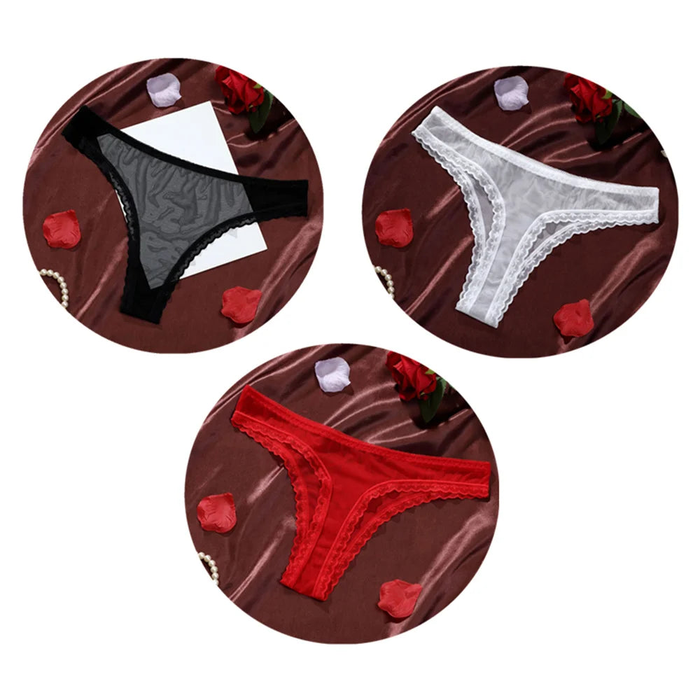 3PCS Fully Transparent One-piece Seamless Sexy Women's Thong