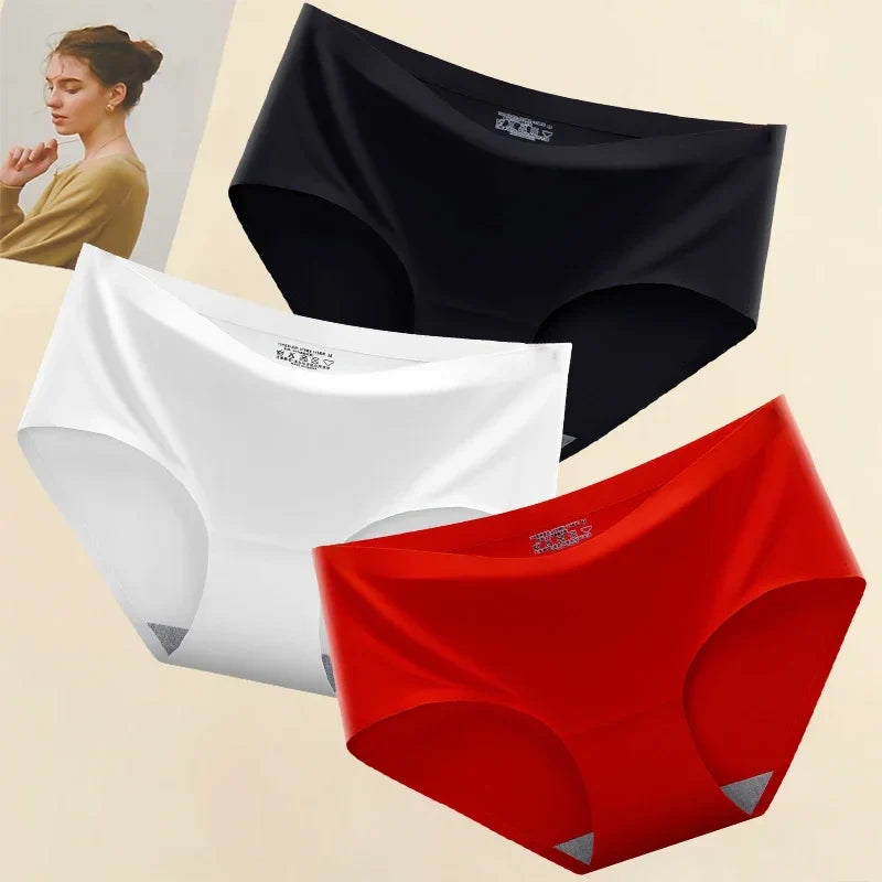 3PCS Ladies Ice Silk Seamless Panties