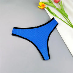 3PCS/Set Ribbed Cotton Thong