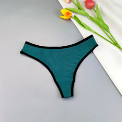 3PCS/Set Ribbed Cotton Thong