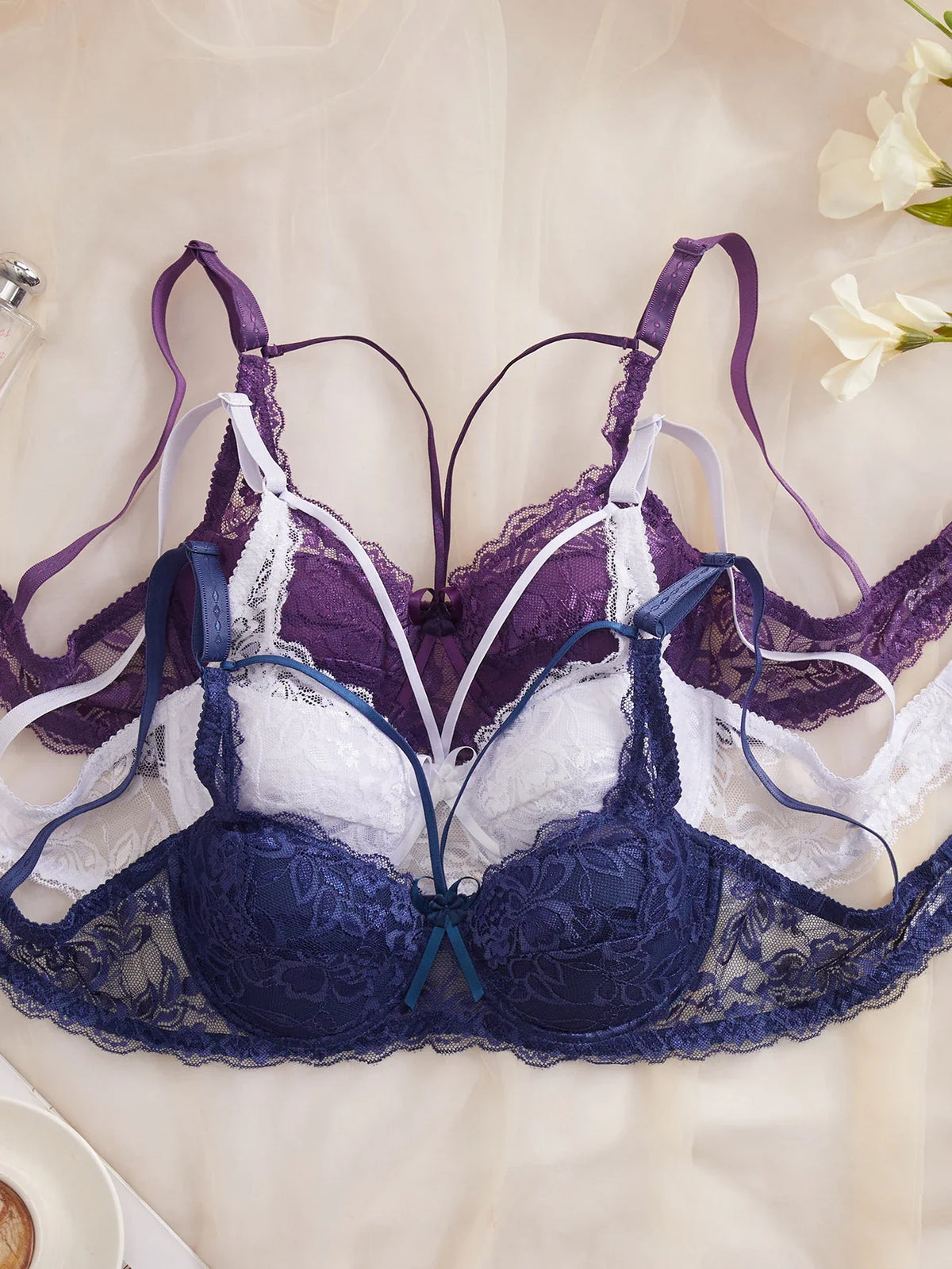 3PCS Sexy Lace Women's Underwear
