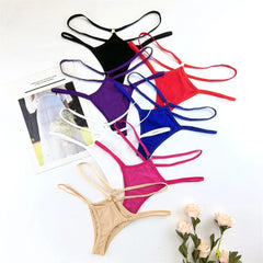 3pcs Cross Strap Women Cotton Thong