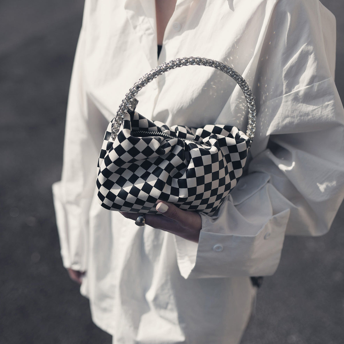 Bi-Color Diamante Tote Bag