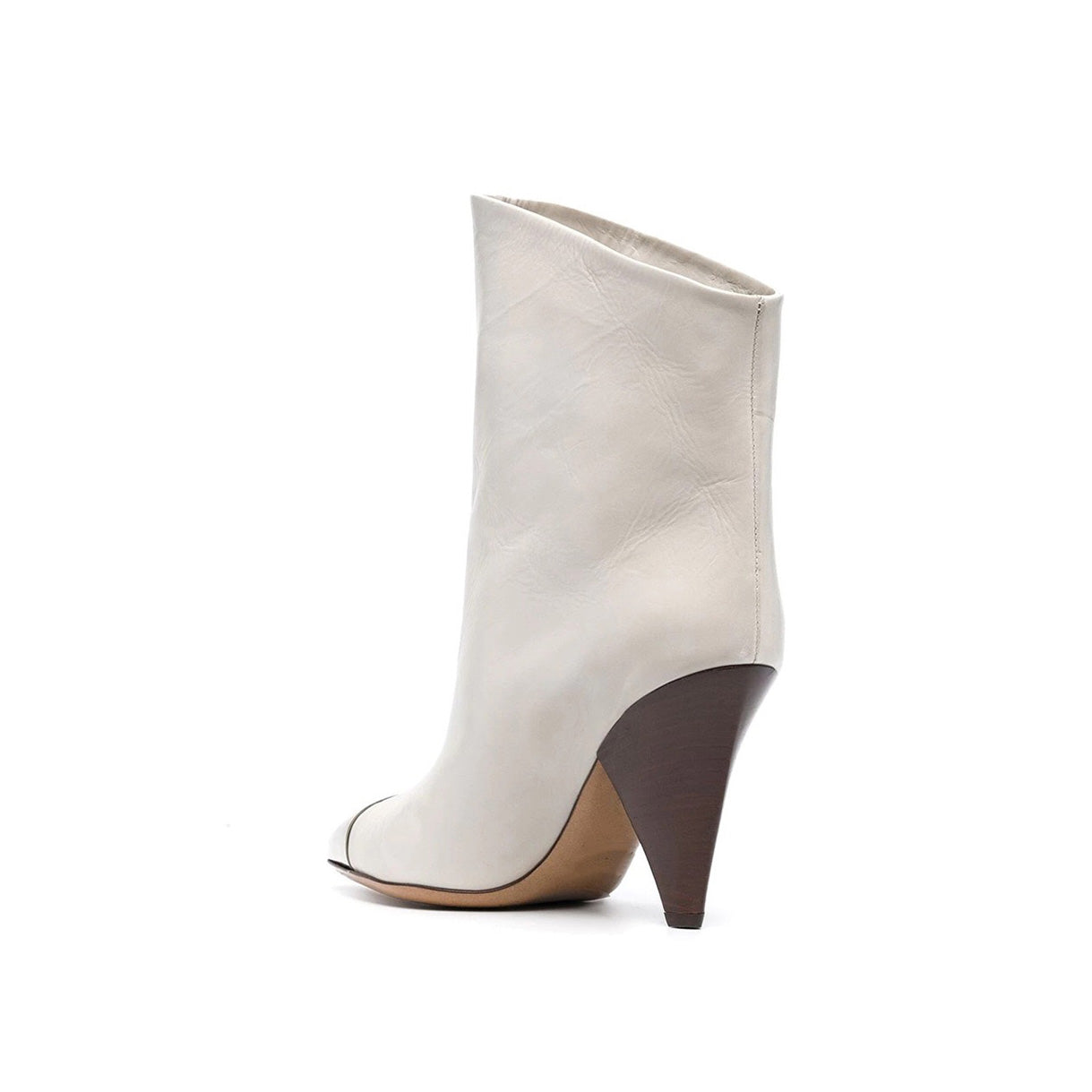 Metal Plated Leather Ankle Boots