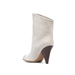 Metal Plated Leather Ankle Boots