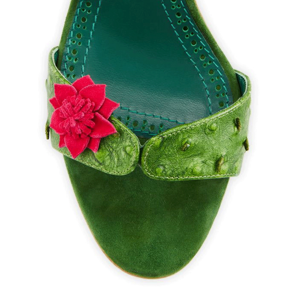 Flower Embellished Lace Up High Heel Sandals