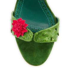 Flower Embellished Lace Up High Heel Sandals