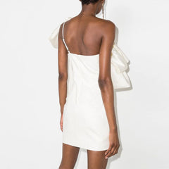 Ruffled Off Shoulder Mini Evening Dress