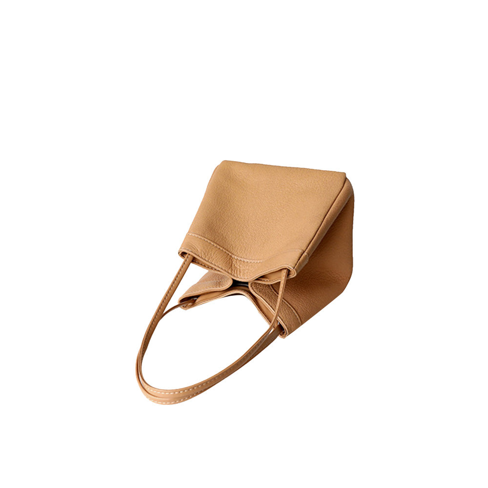 Leather Trapeze Tote Bag