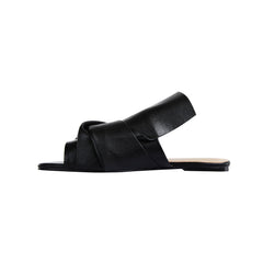 Knotted Leather Slipper Slides