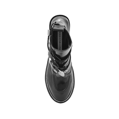 ive - WOMEN-CRUSH Black Cutout Boots - Silver Buck