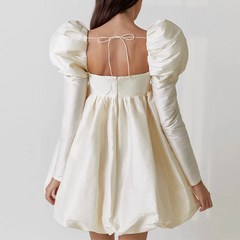 Puff Sleeves Mini Dress