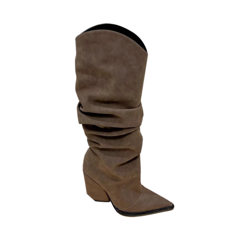 Fold Knee High Boots