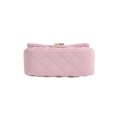 Metal Lock Quilted Cross Body Bag