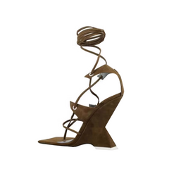 Lace Up Wedged Heel Sandals