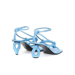 Ankle Strap Sculptured Heel Sandals