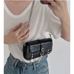 Buckled Studded Cross Body Bag