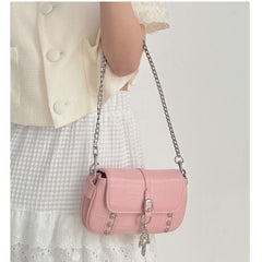 Buckled Studded Cross Body Bag