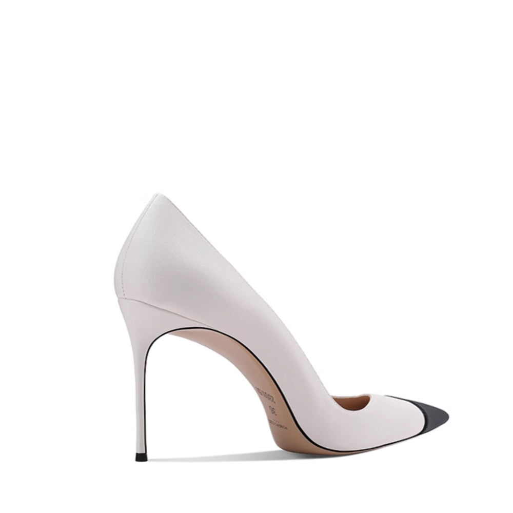 Bi-Color Mid Heel Pumps - 6cm