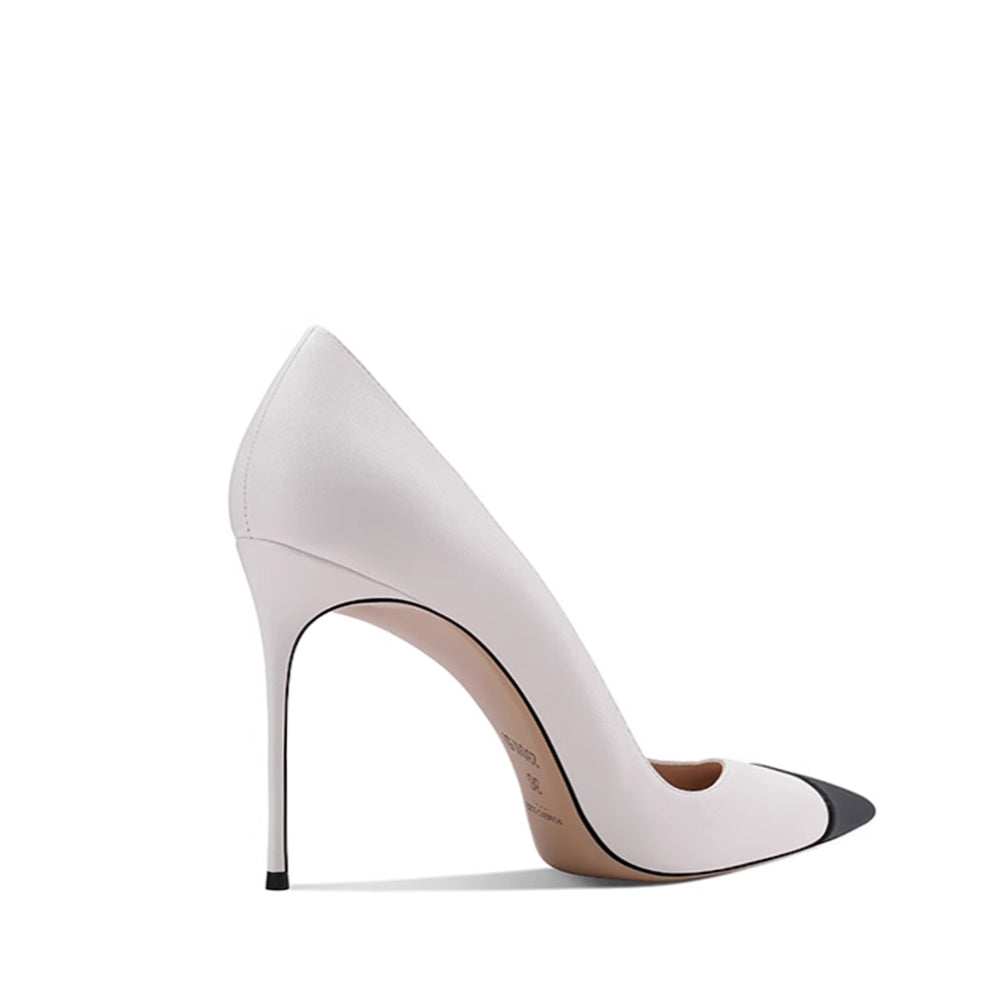 Bi-Color Mid Heel Pumps - 8cm