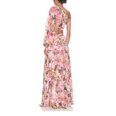 Printed Cut Out Slip Dress