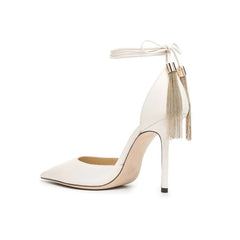 Tassels Lace Up High Heel Sandals