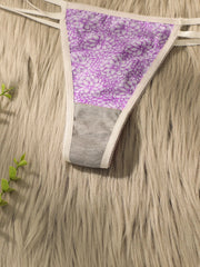 4-piece set of women's embroidered lace Thong