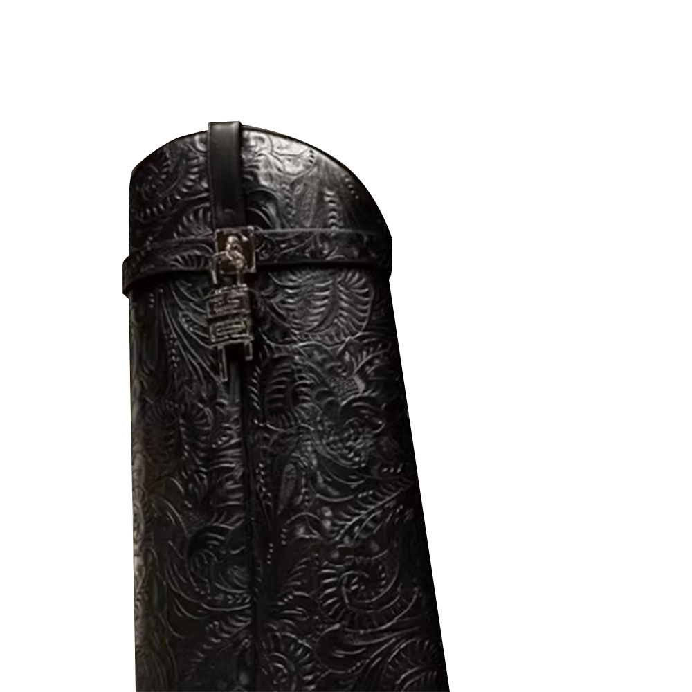 Lock Detailed Knee High Boots