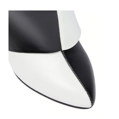 Lock Detailed Leather Wedged Heel Knee High Boots