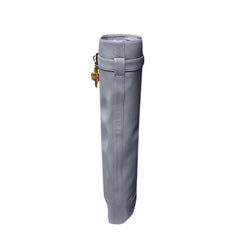 Lock Detailed Leather Wedged Heel Knee High Boots