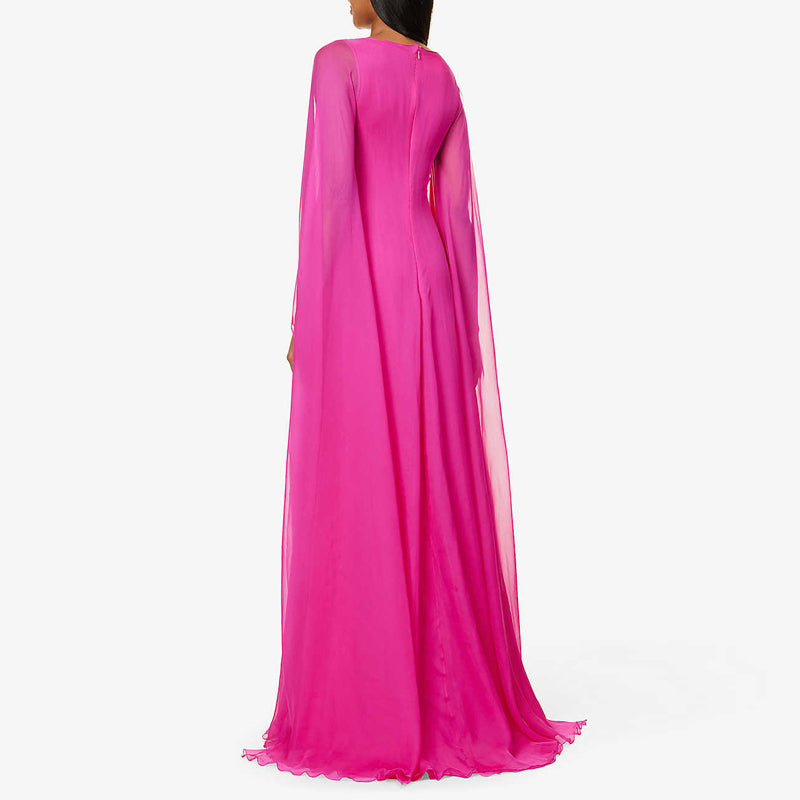 V Neck Maxi Evening Dress Gown