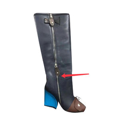 Zip Leather Knee High Boots
