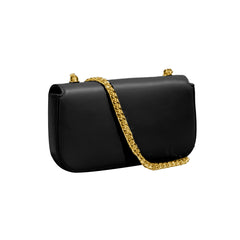 Metal Lock Leather Cross Body Bag