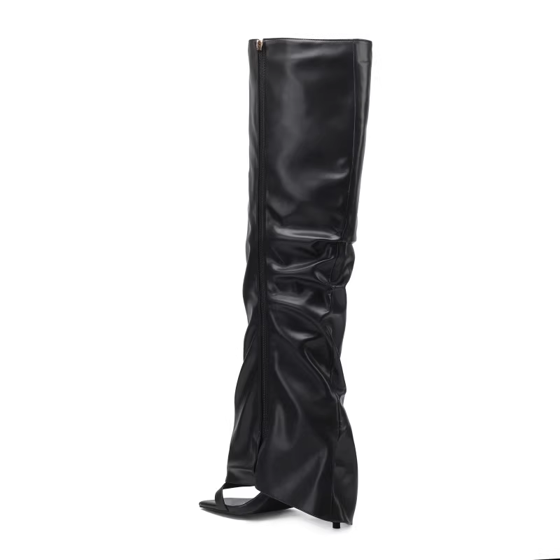 Ring Embellished Knee High Boots