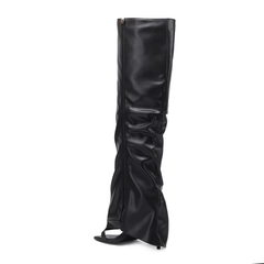 Ring Embellished Knee High Boots