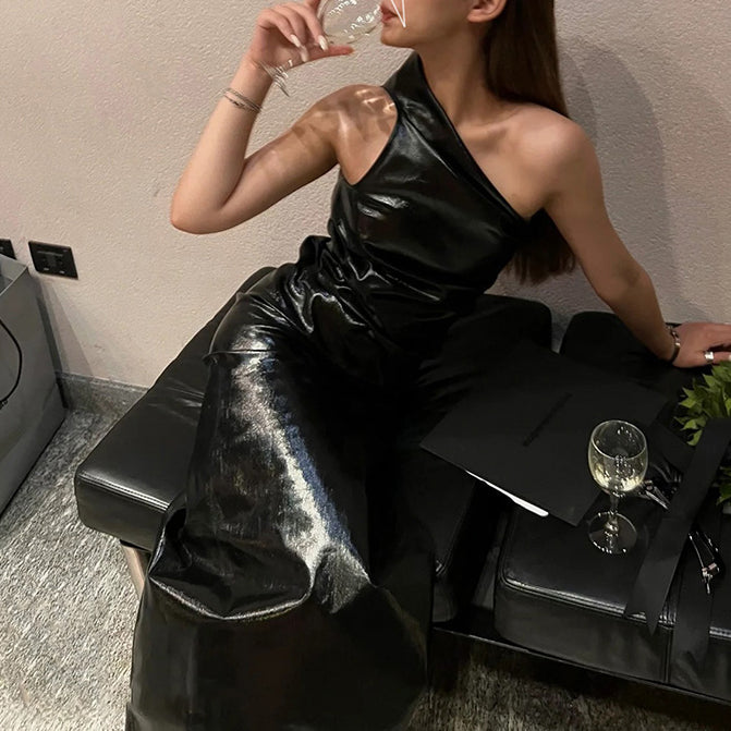 Sleeveless Leather Midi Dress