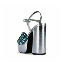 Knotted Block Heel Platform Sandals