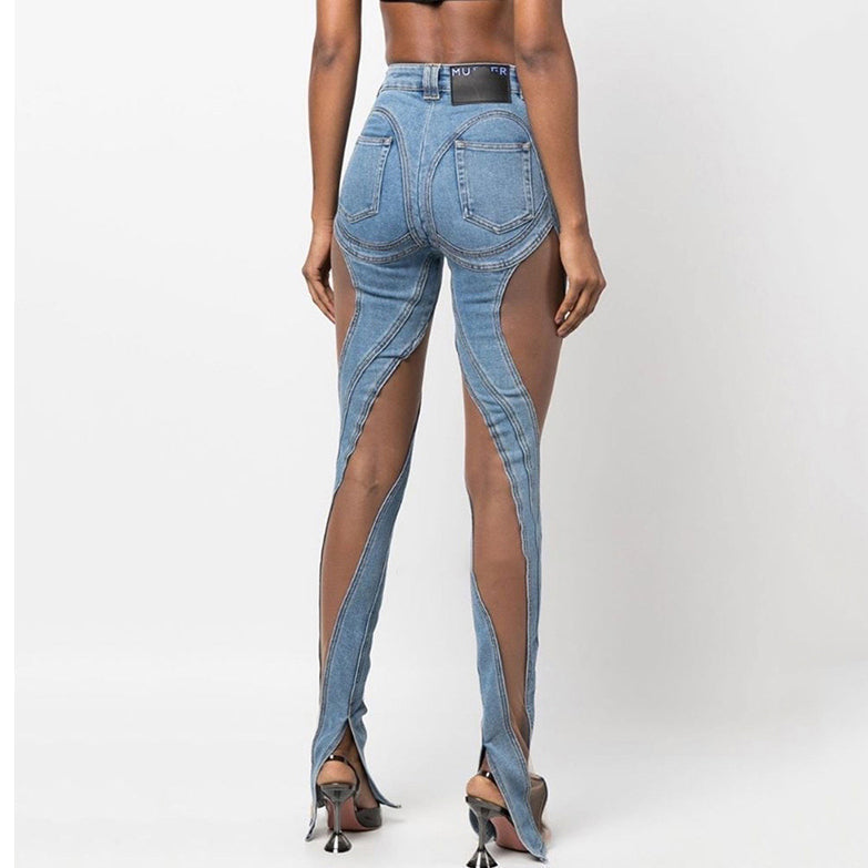 See-Through Flared Jeans