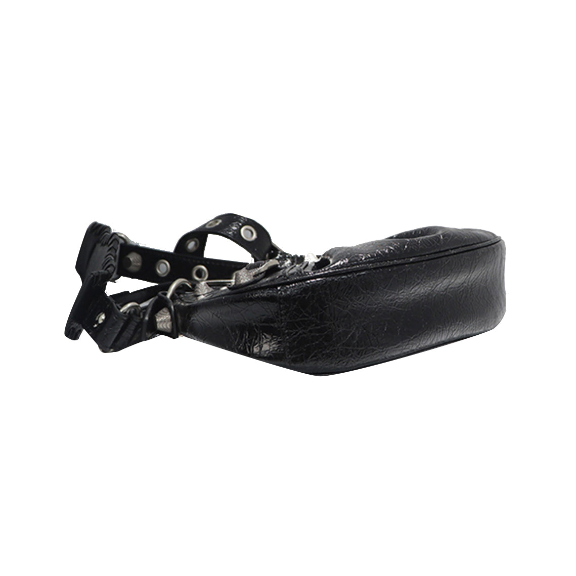 Buckled Leather Cross Body Bag - Large