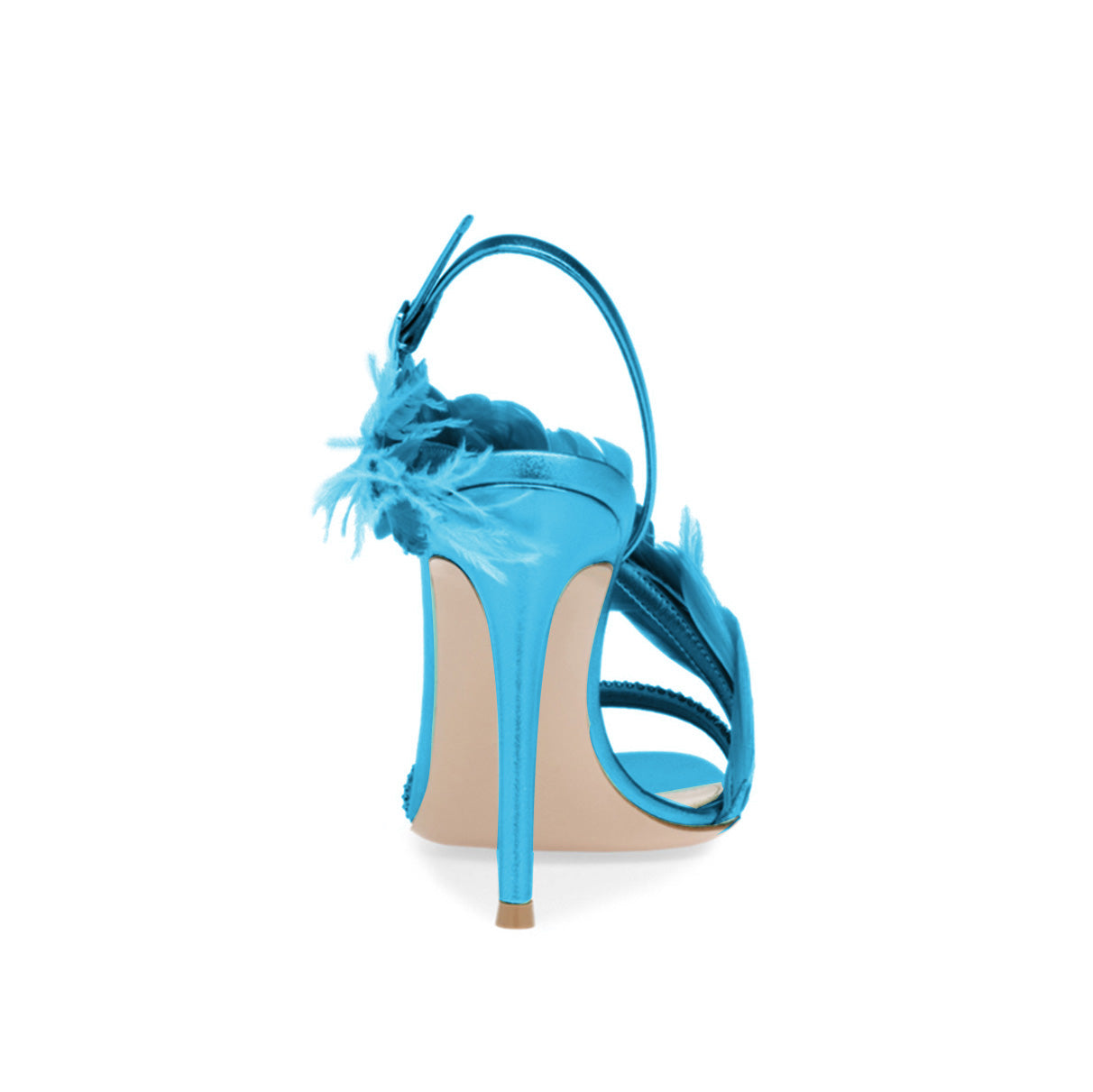 Feather And Damante High Heel Sandals - 9.5cm