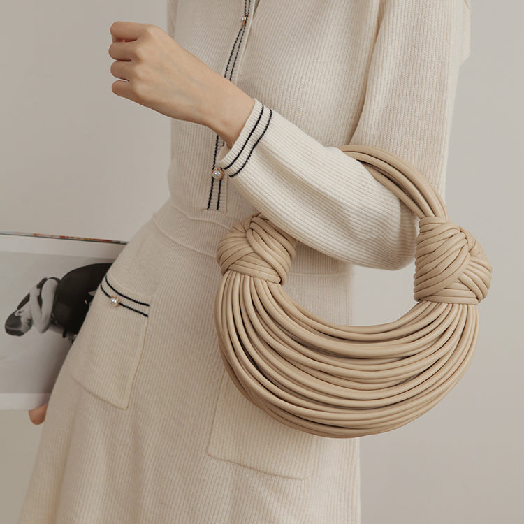 Knotted Leather Tote Bag