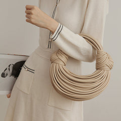 Knotted Leather Tote Bag