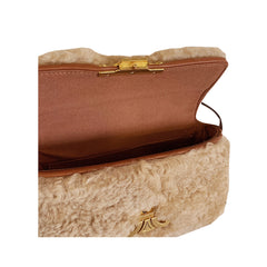 Metal Lock Fur Cross Body Bag