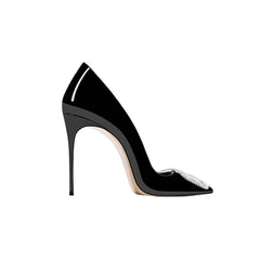 Diamante Buckled Mid Heel Pumps - 8cm