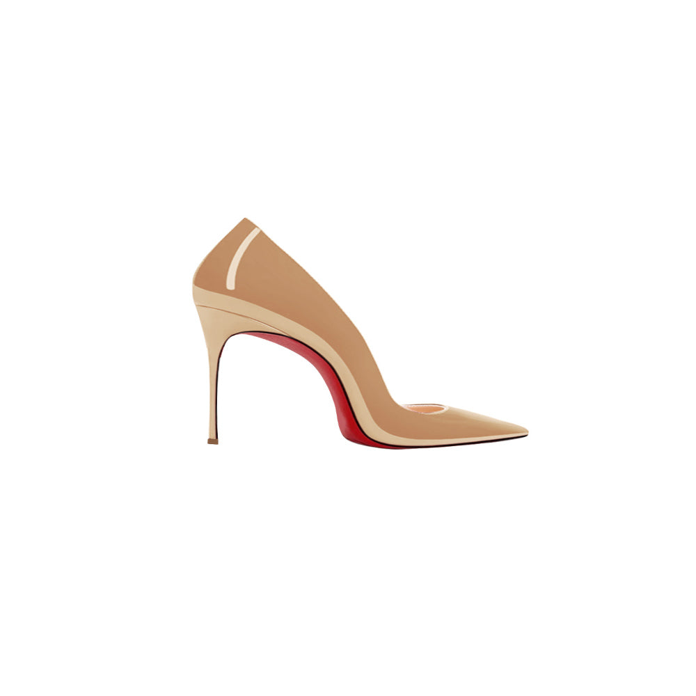 Patent Leather Mid Heel Pumps - 6cm