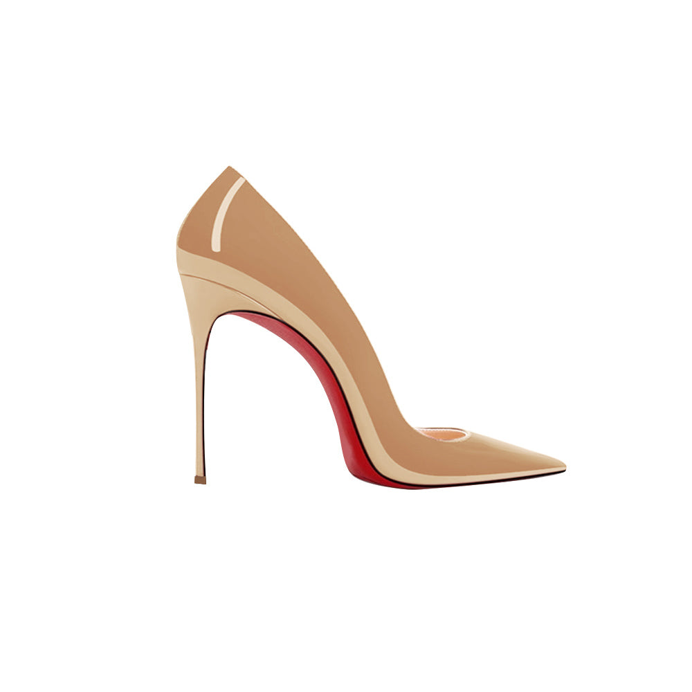 Patent Leather Mid Heel Pumps - 8cm