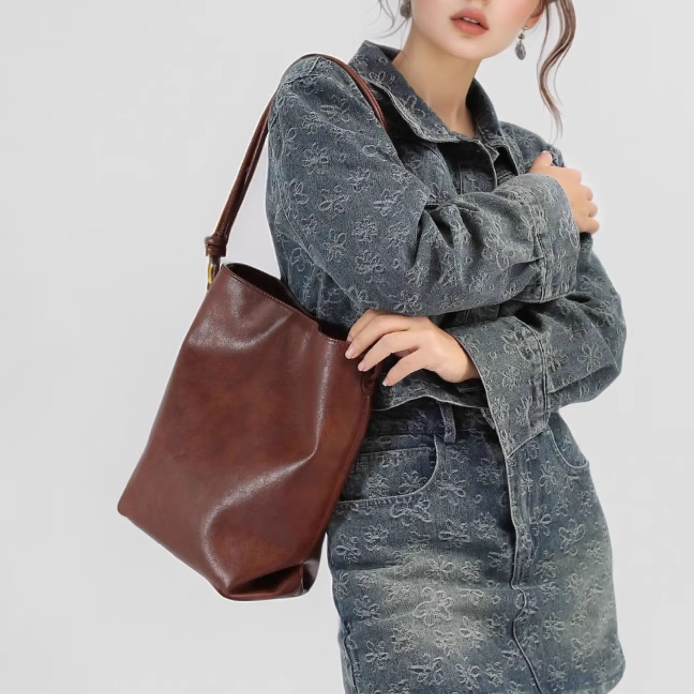 Leather Bucket Bag