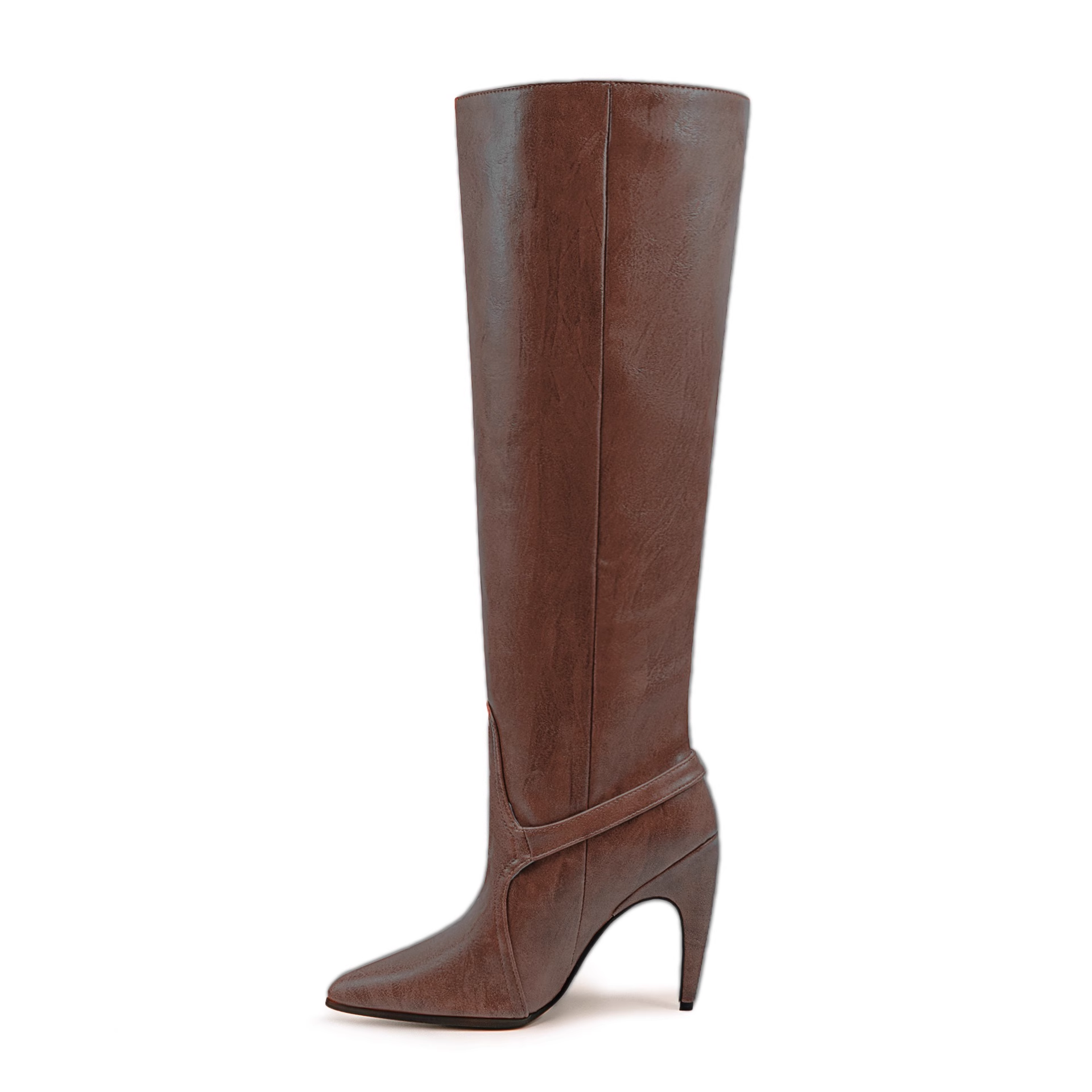 Metal Embellished Knee High Boots