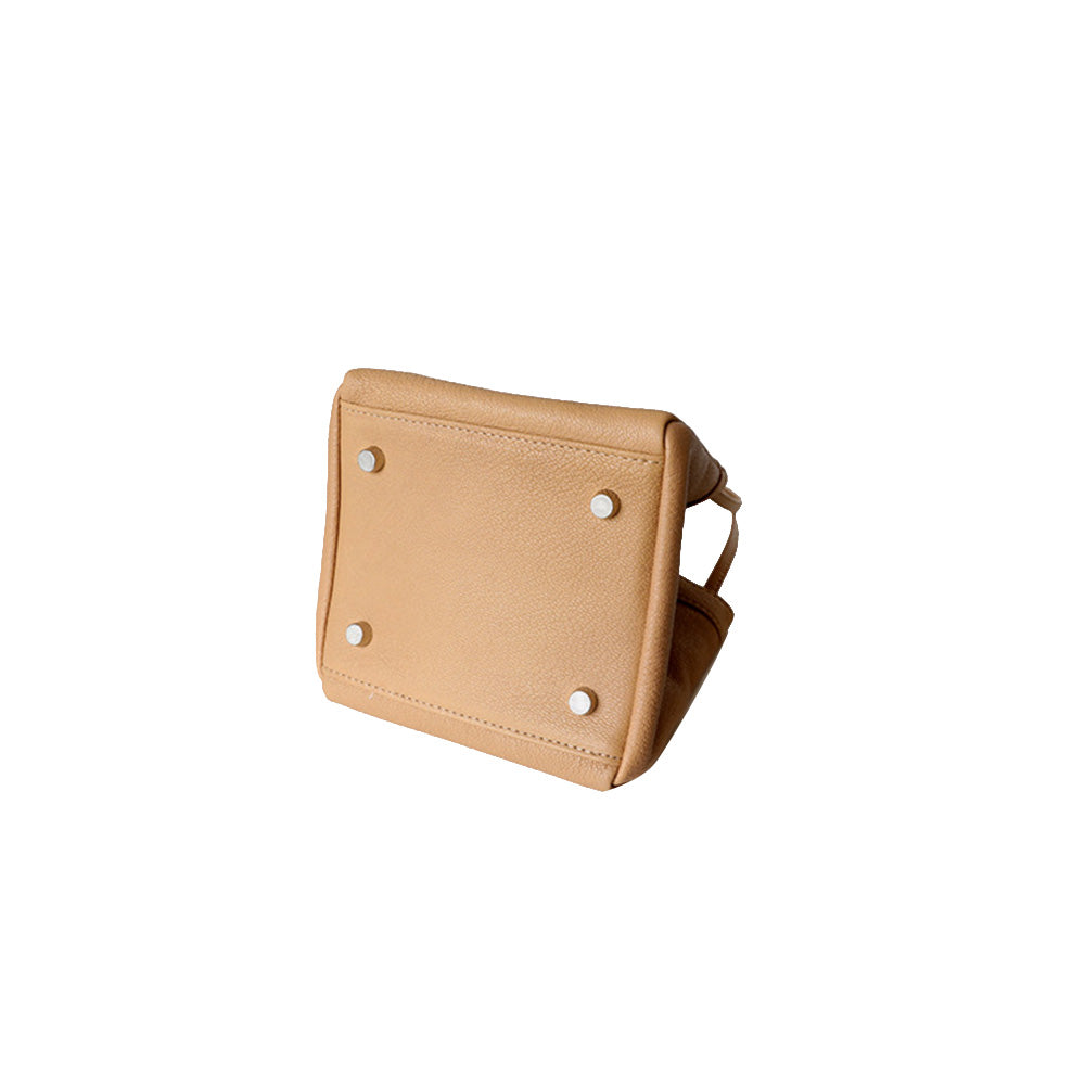 Leather Trapeze Tote Bag